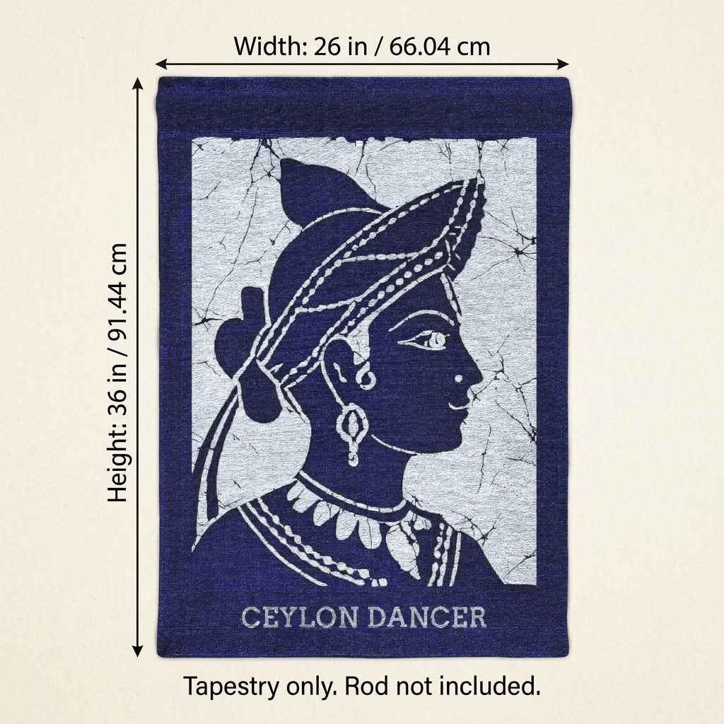 Ceylon Dancer Woven Wall Tapestry | Batik-Inspired Art