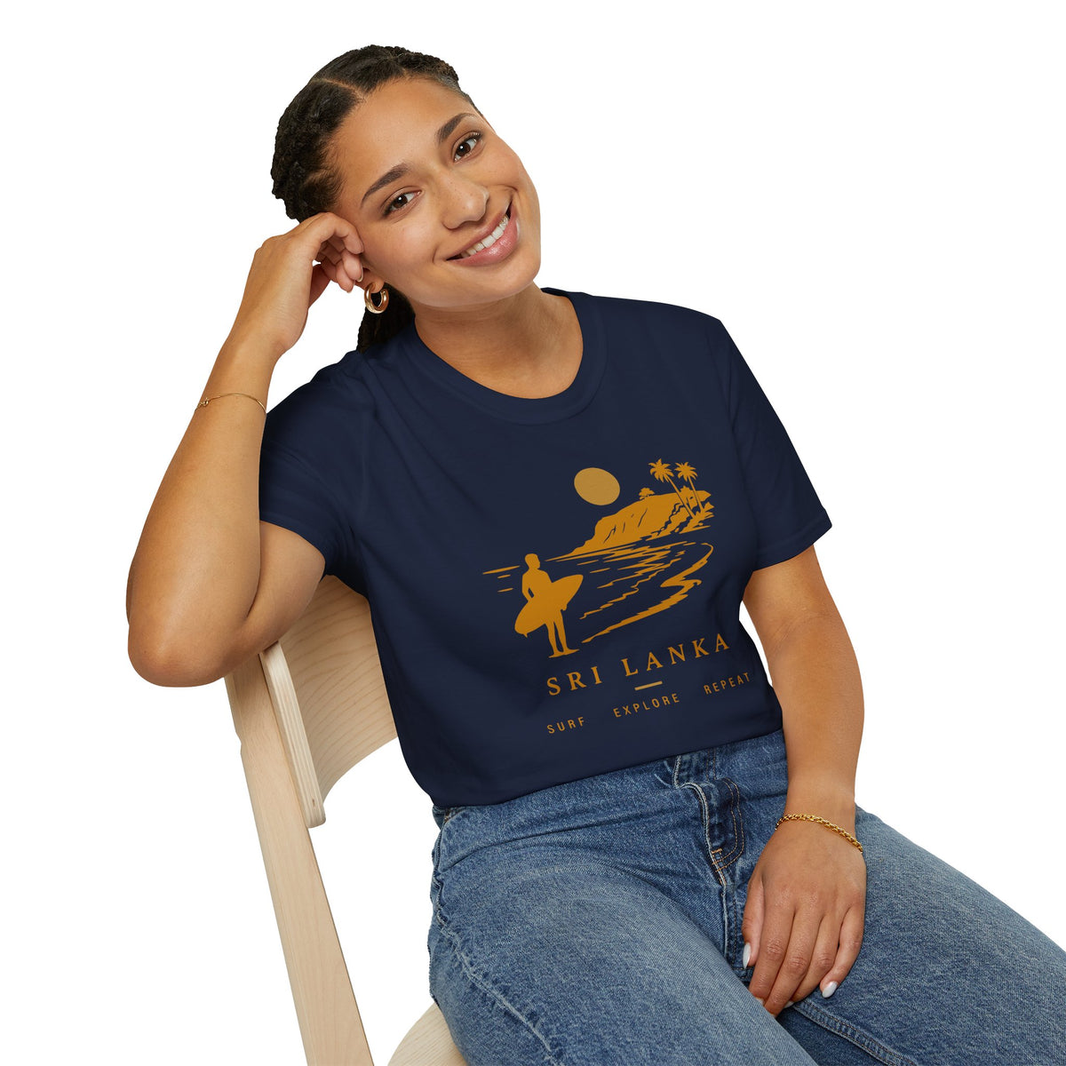 Sri Lanka Surf  Unisex T-Shirt  Surf Explore Repeat Beach Tee