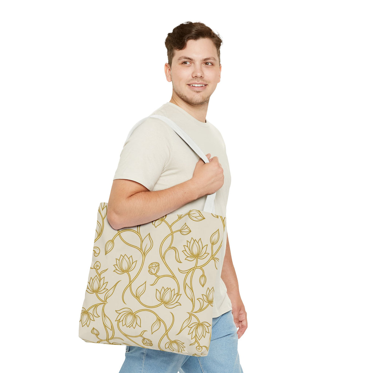 Ceylon Lotus Tote Bag Sri Lankan Temple Flower Canvas Shopper