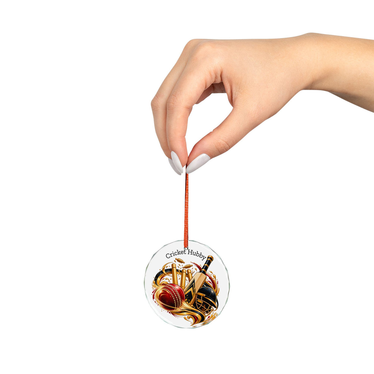 Cricket Christmas Glass Ornament | Sri Lankan Cricket Fan Gift