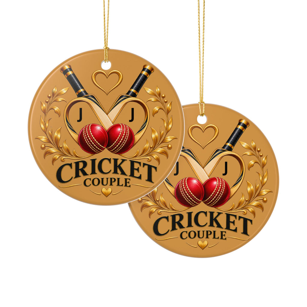 Personalized Cricket Couple Ornament – Couple’s Initials