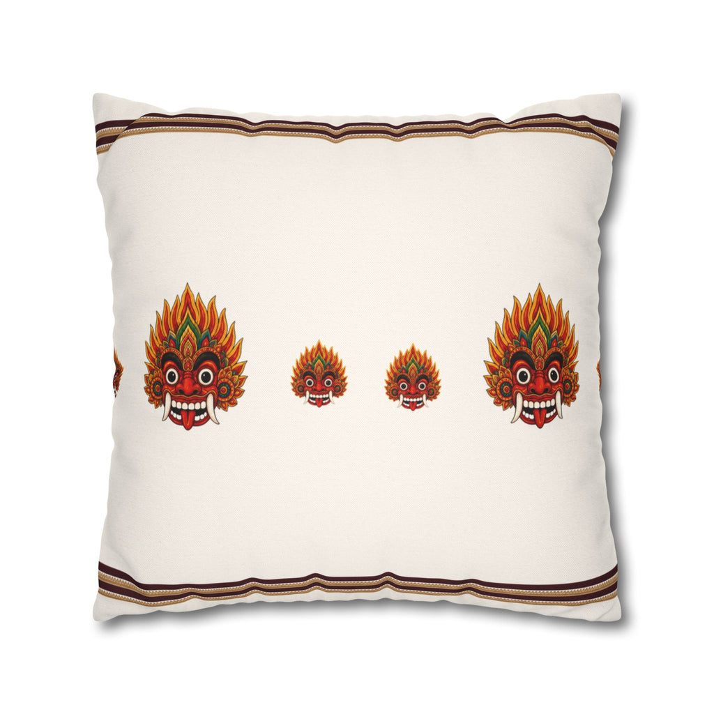Raksha Mask Cushion Cover Sri Lankan Devil Dance Decorative Throw Pillow
