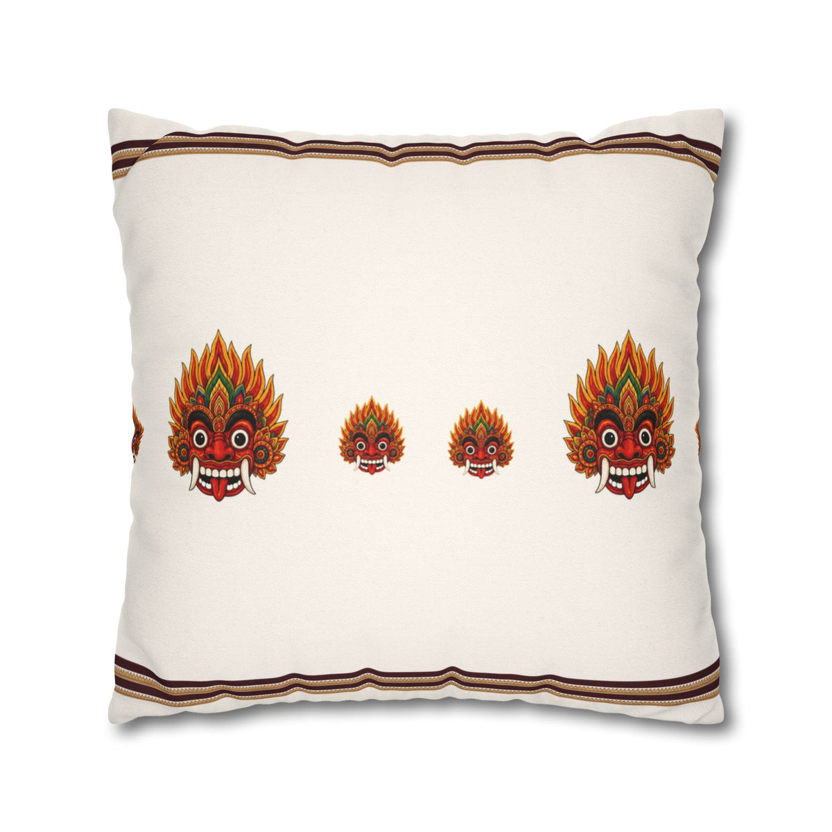 Raksha Mask Cushion Cover Sri Lankan Devil Dance Decorative Throw Pillow