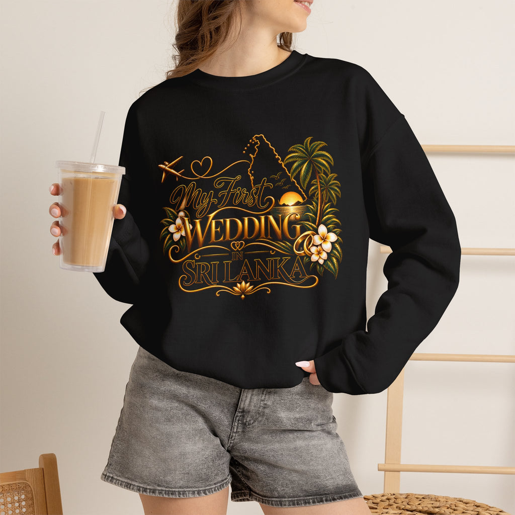 Personalized Sri Lanka Wedding Sweatshirt | Name on Right Sleeve