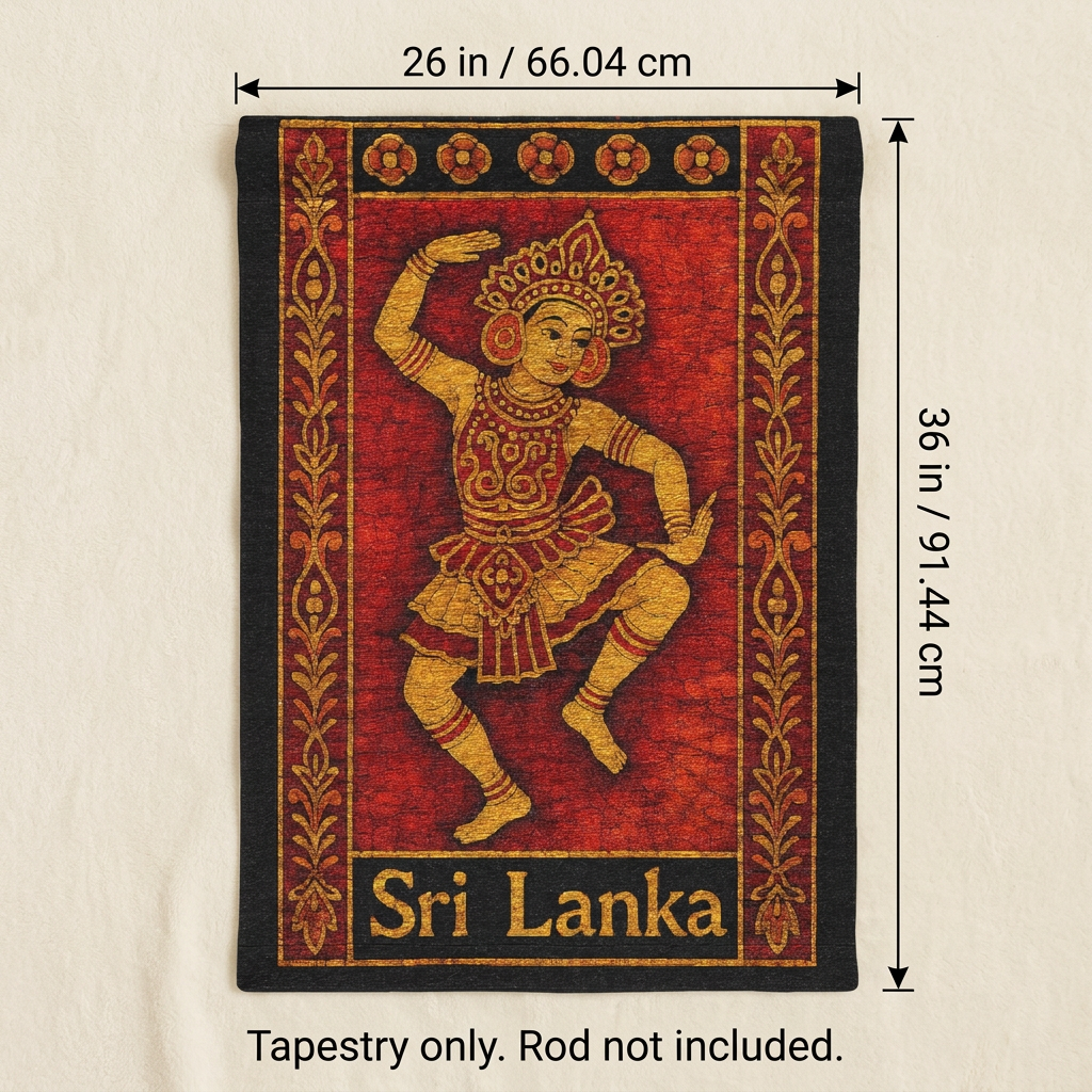 Sri Lankan Dancer Woven Wall Tapestry | Heritage Art