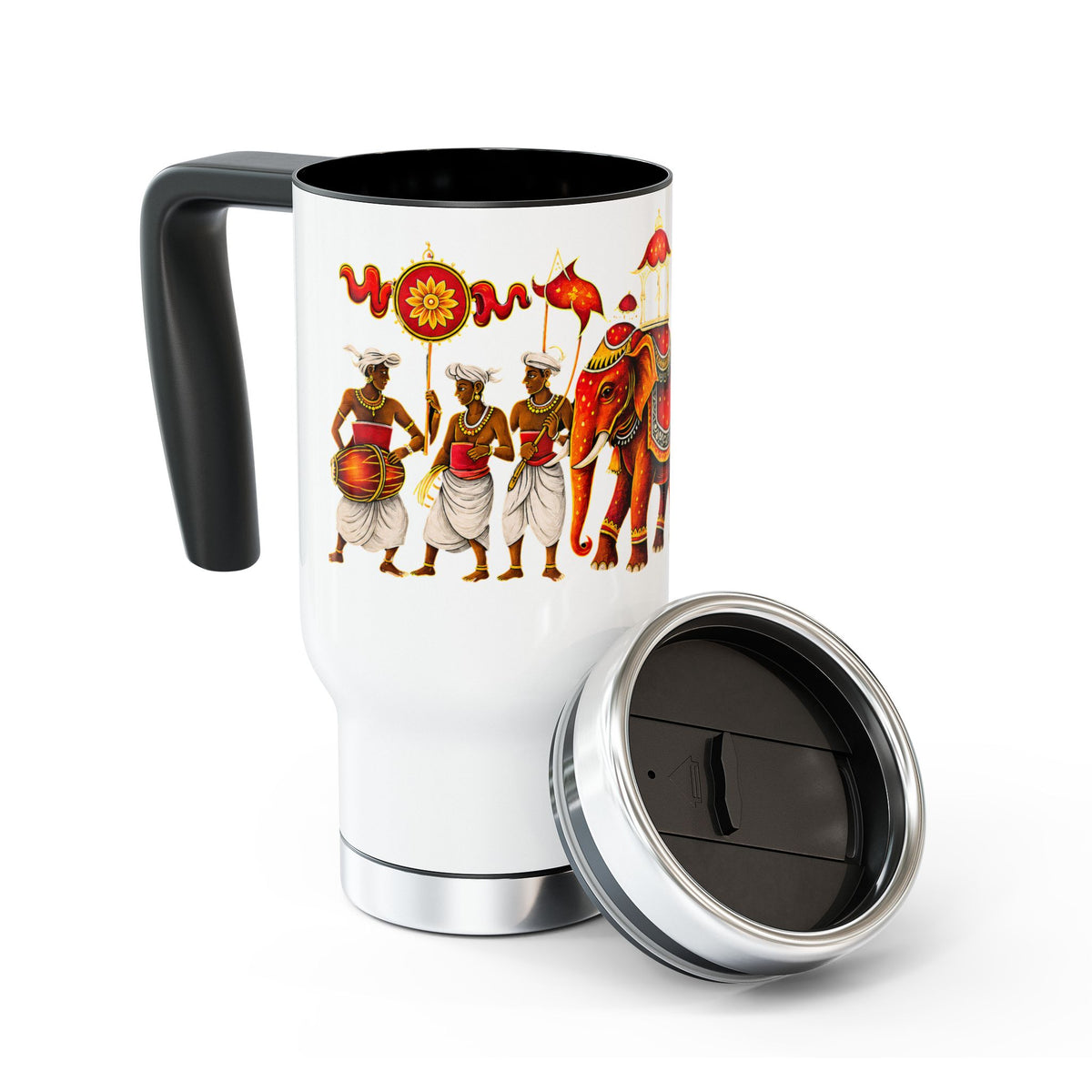 Sri Lanka Elephant Procession Travel Mug | 14oz Stainless Steel