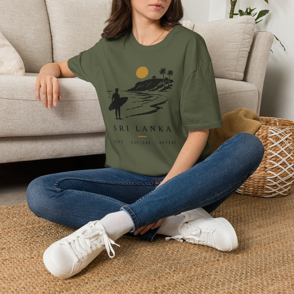 Sri Lanka Surf  Unisex T-Shirt  Surf Explore Repeat Beach Tee