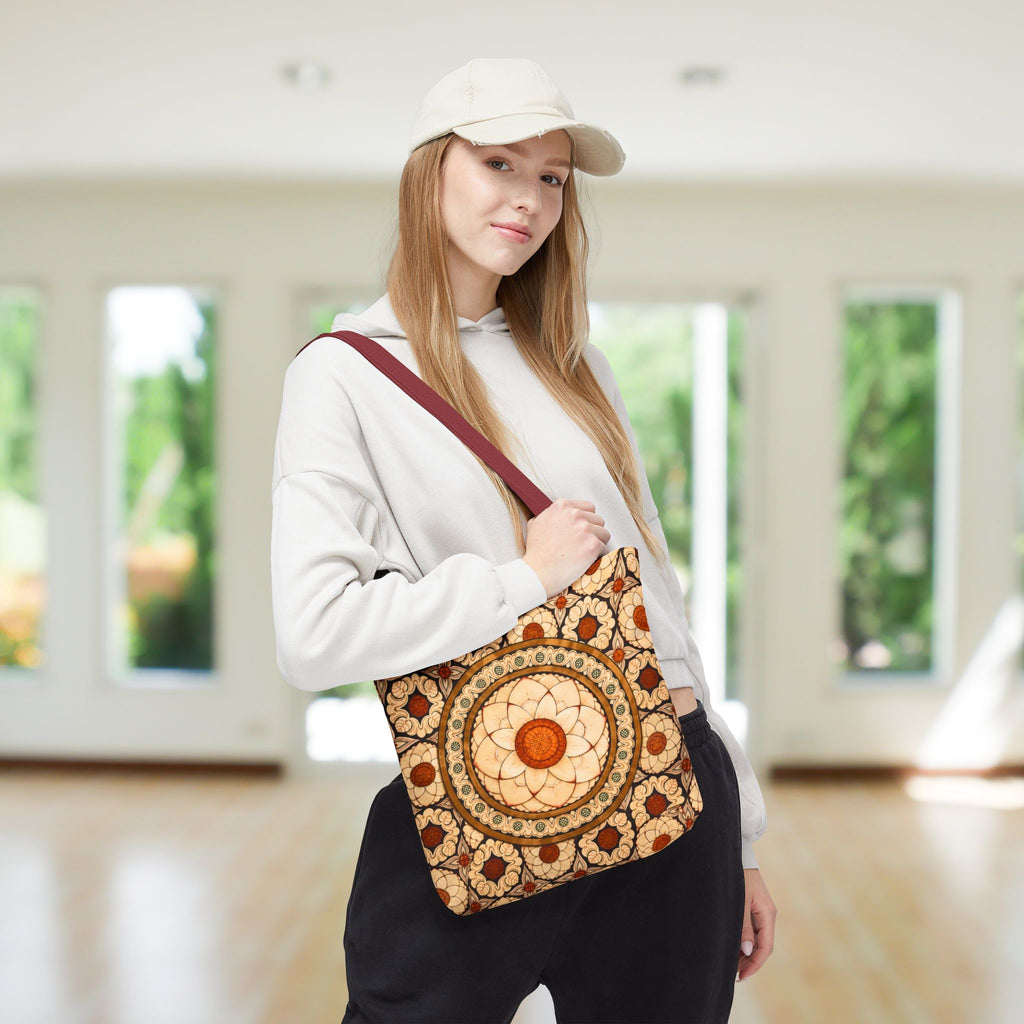 Sri Lankan Floral Mandala Tote Bag Cream & Terracotta