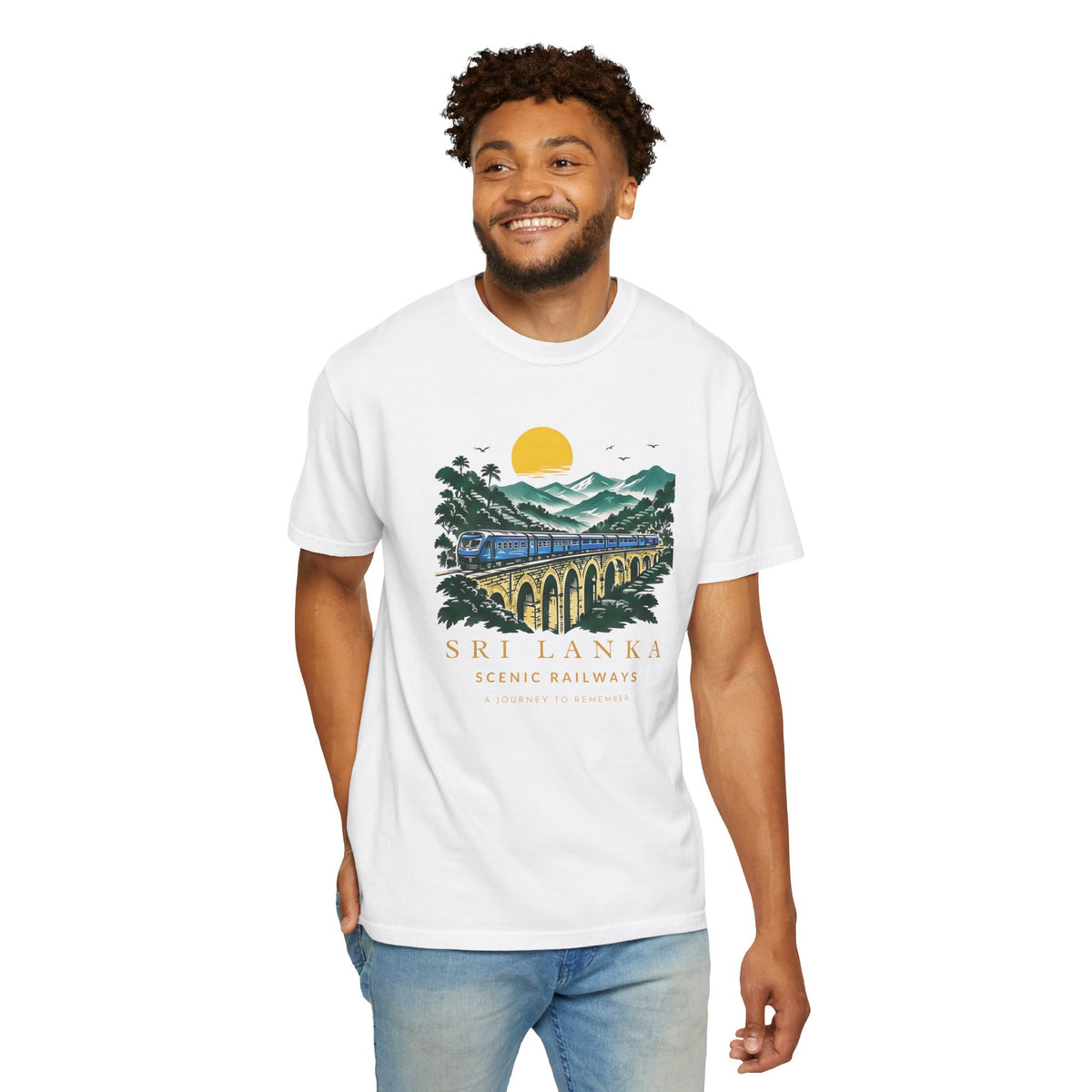 Sri Lanka Nine Arch Bridge Unisex T-Shirt Vintage Railway Tee