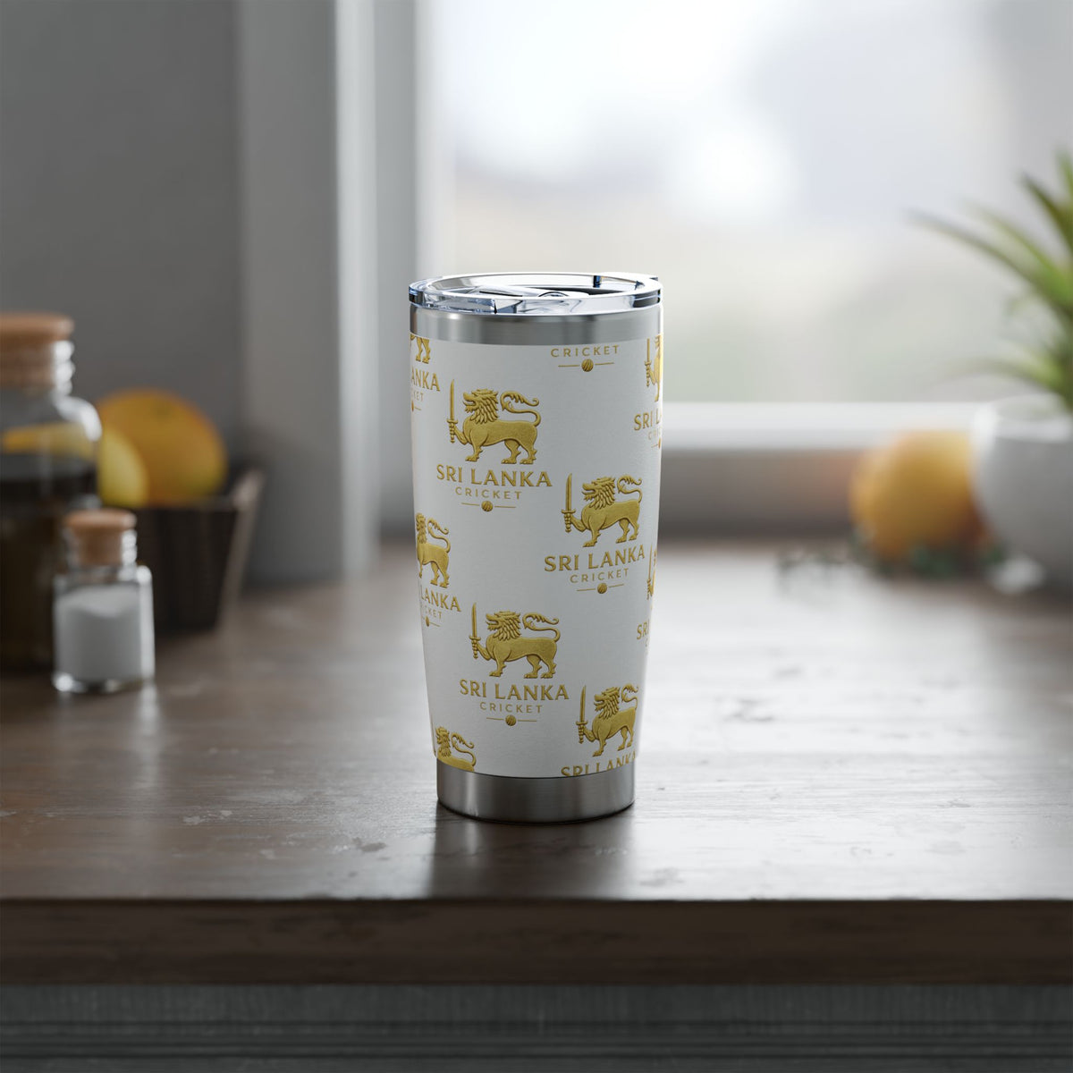 Sri Lanka Cricket Gift | Lion Crest 20 oz Travel Tumbler