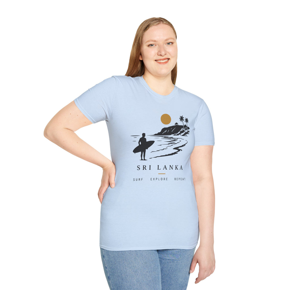 Sri Lanka Surf  Unisex T-Shirt  Surf Explore Repeat Beach Tee