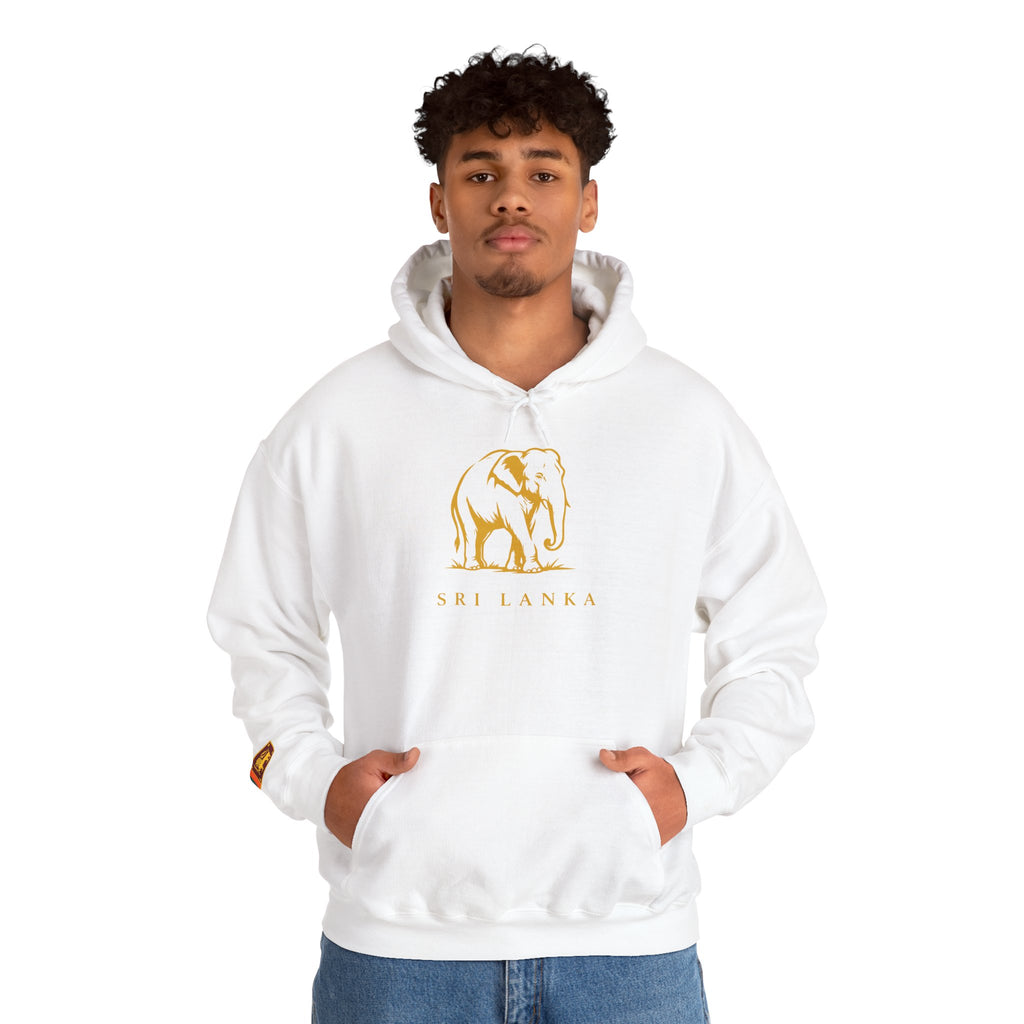 Sri Lanka Elephant Unisex Hoodie Gold Heritage Design