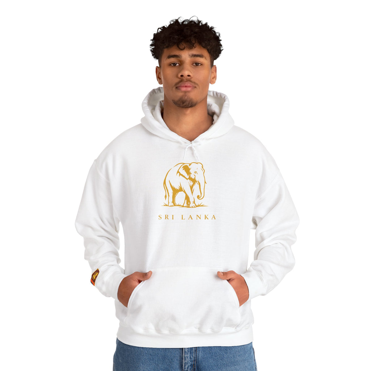 Sri Lanka Elephant Unisex Hoodie Gold Heritage Design