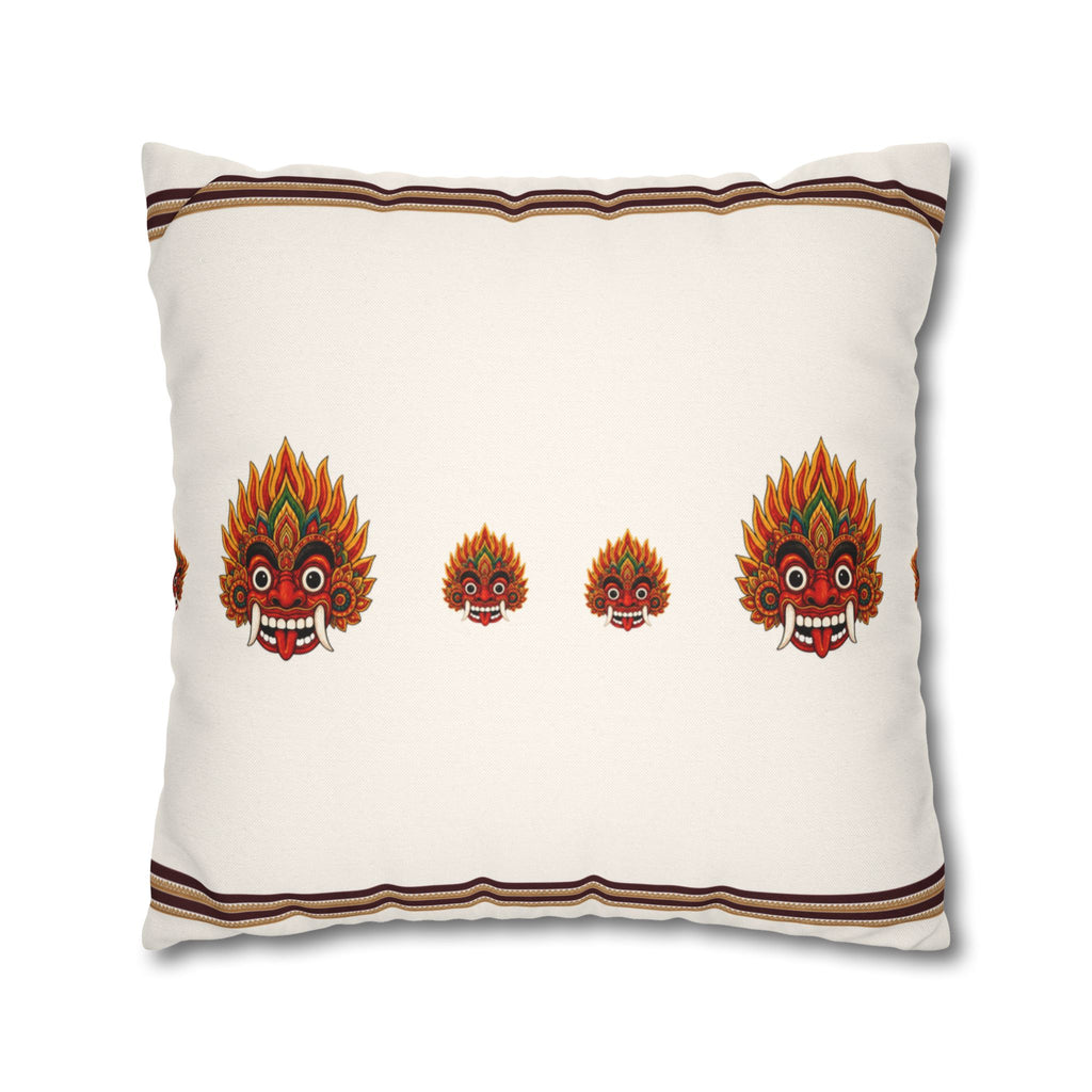 Raksha Mask Cushion Cover Sri Lankan Devil Dance Decorative Throw Pillow
