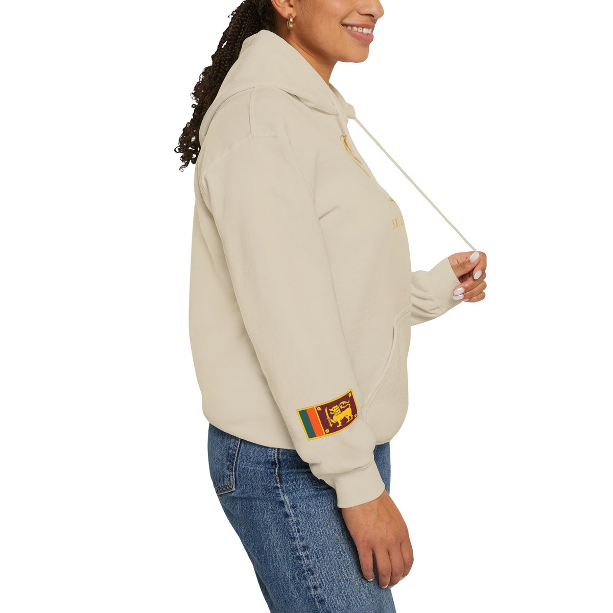 Sri Lanka Elephant Unisex Hoodie Gold Heritage Design
