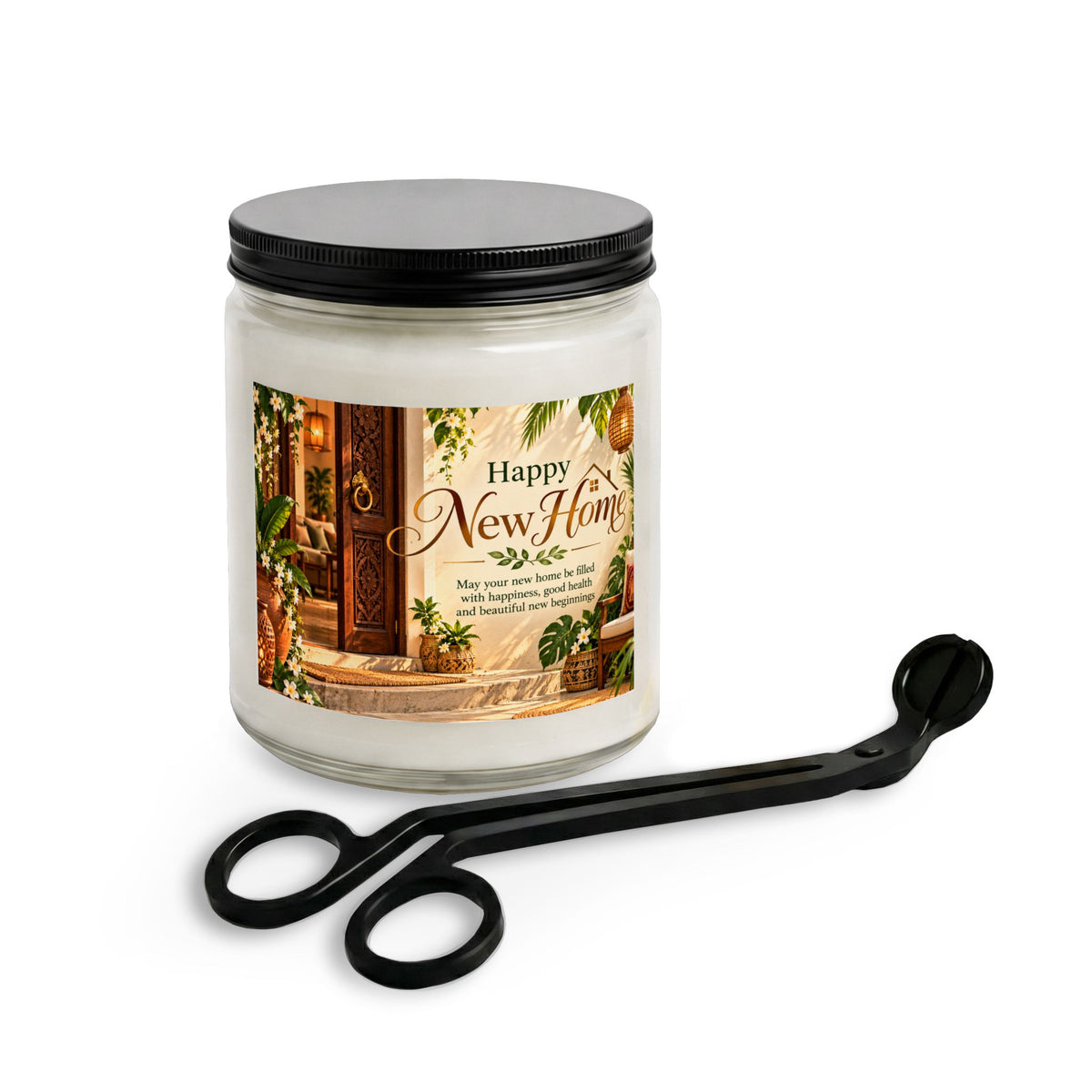 Happy New Home Candle Set with Wick Trimmer