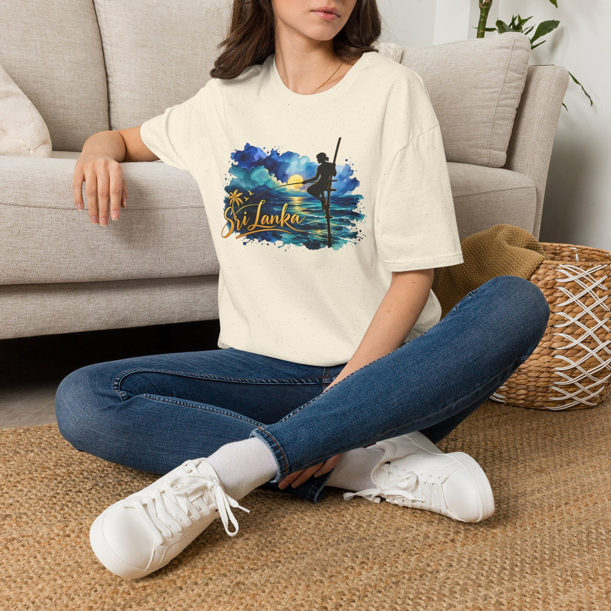 Sri Lanka Watercolor Surf T-Shirt