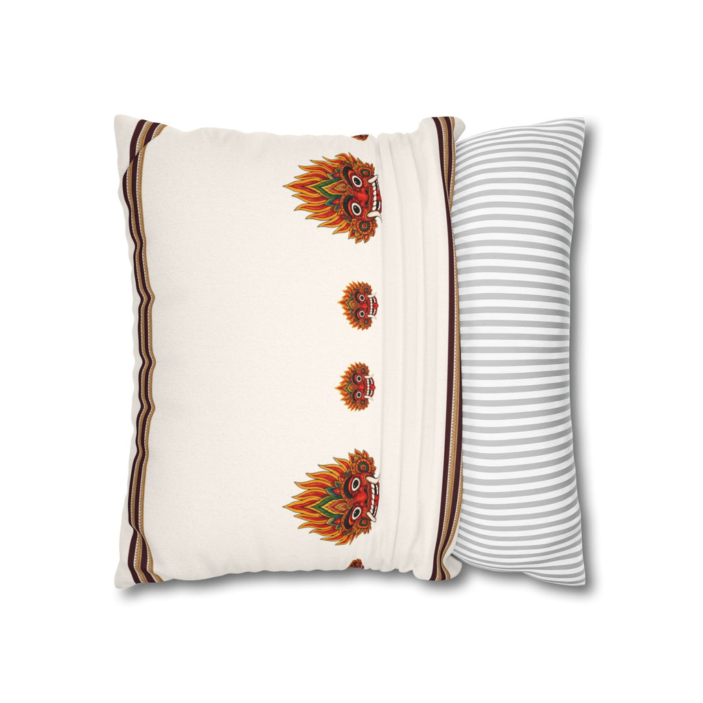 Raksha Mask Cushion Cover Sri Lankan Devil Dance Decorative Throw Pillow