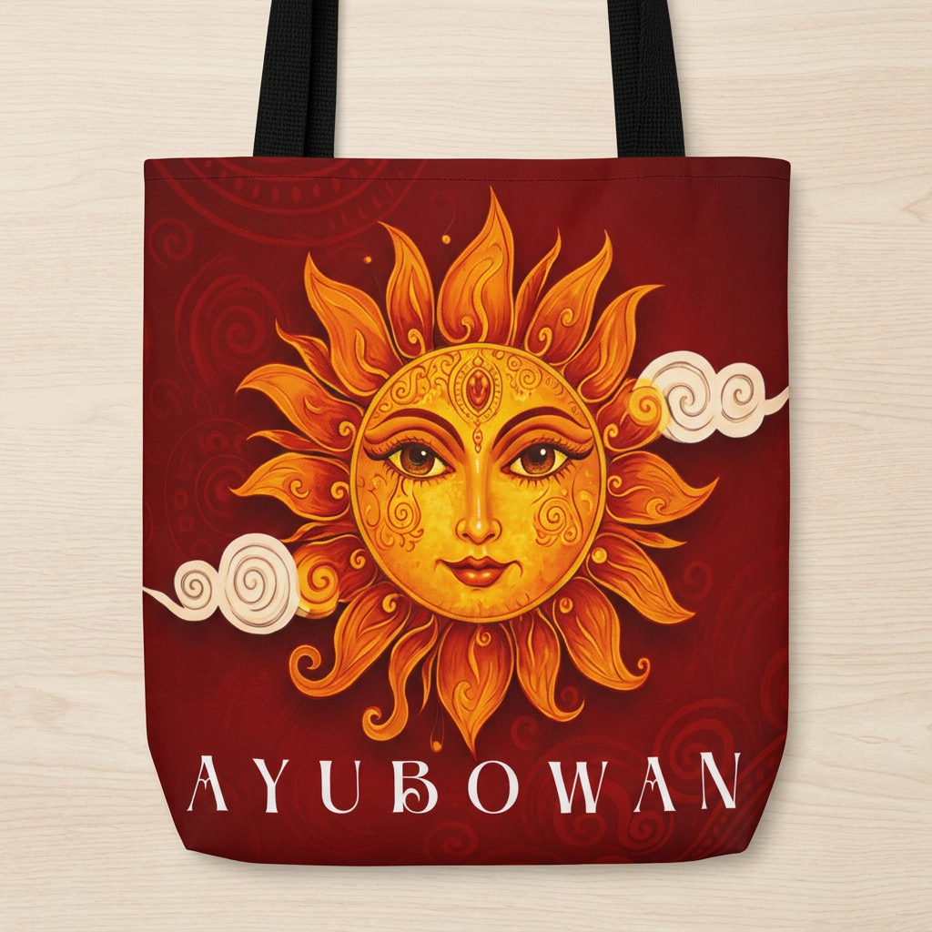 Ayubowan Sun Tote Bag  Sri Lankan Gift & Everyday Carry