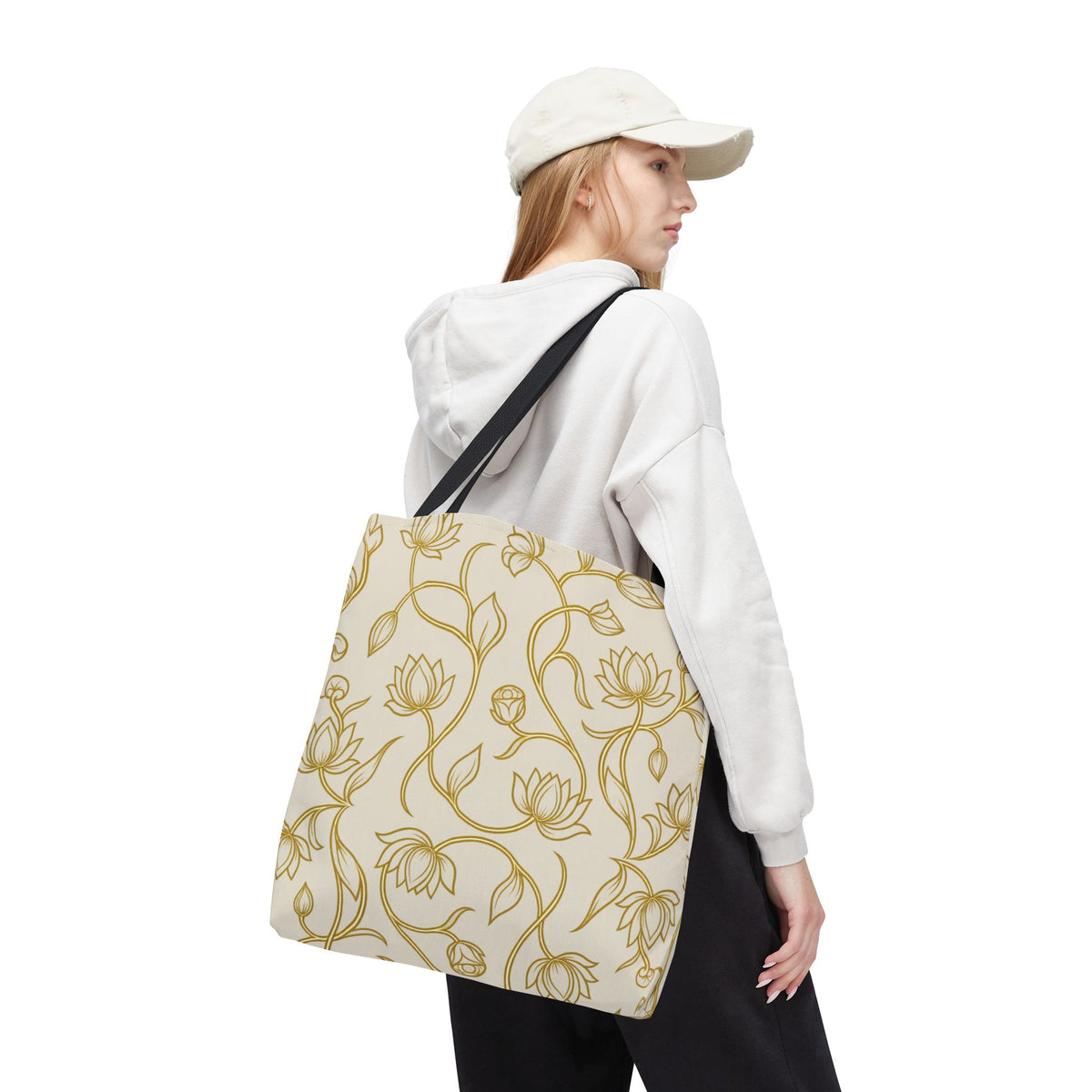 Ceylon Lotus Tote Bag Sri Lankan Temple Flower Canvas Shopper