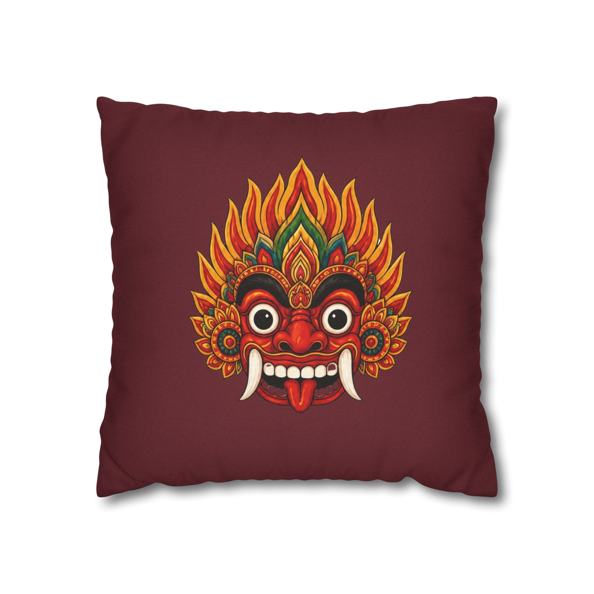 Raksha Guardian Cushion Cover  Sri Lankan Devil Dance Mask