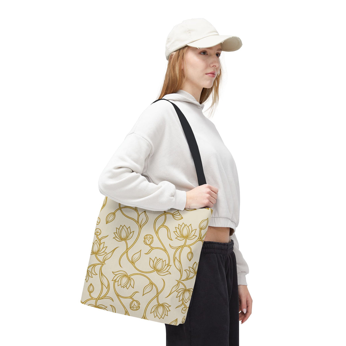 Ceylon Lotus Tote Bag Sri Lankan Temple Flower Canvas Shopper