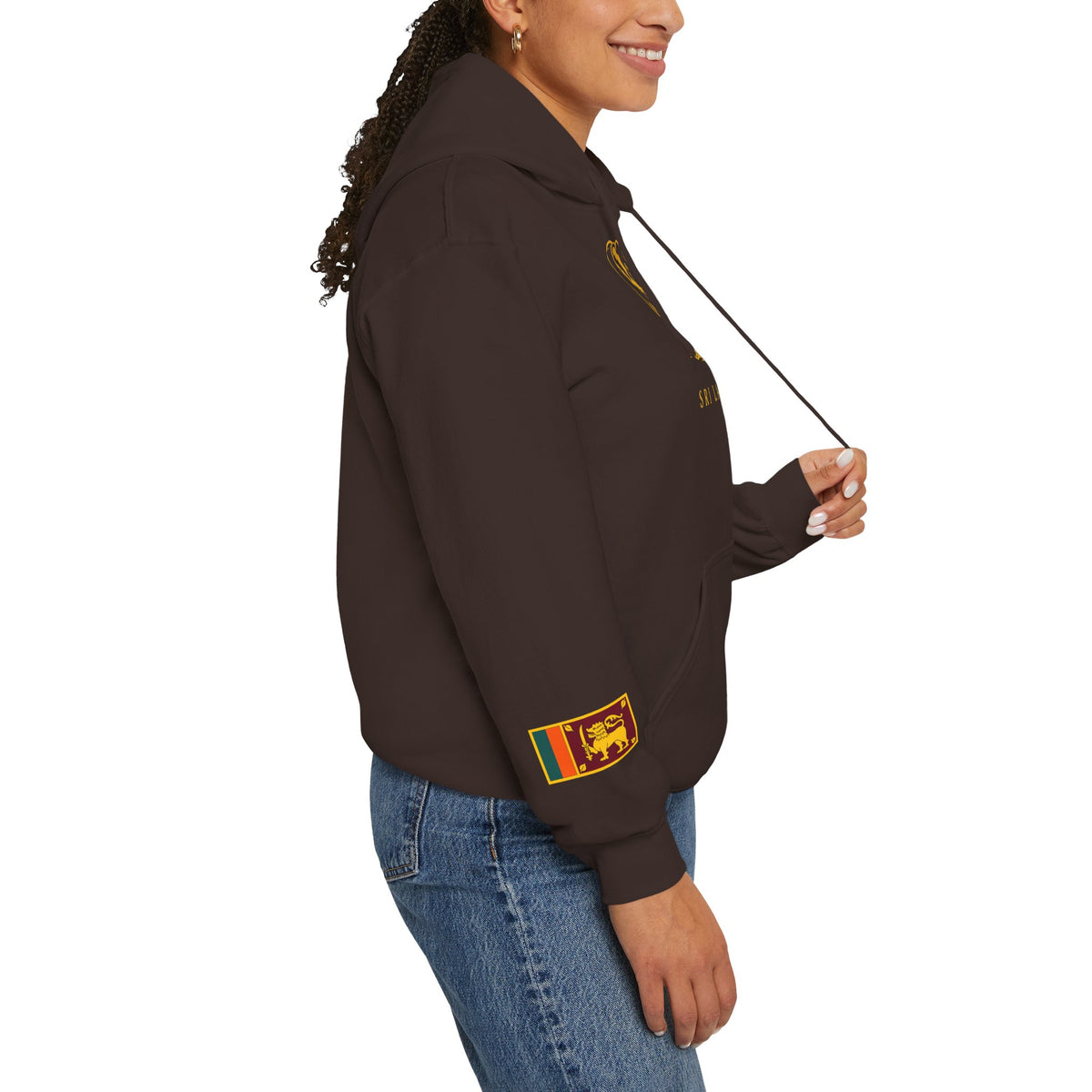 Sri Lanka Elephant Unisex Hoodie Gold Heritage Design