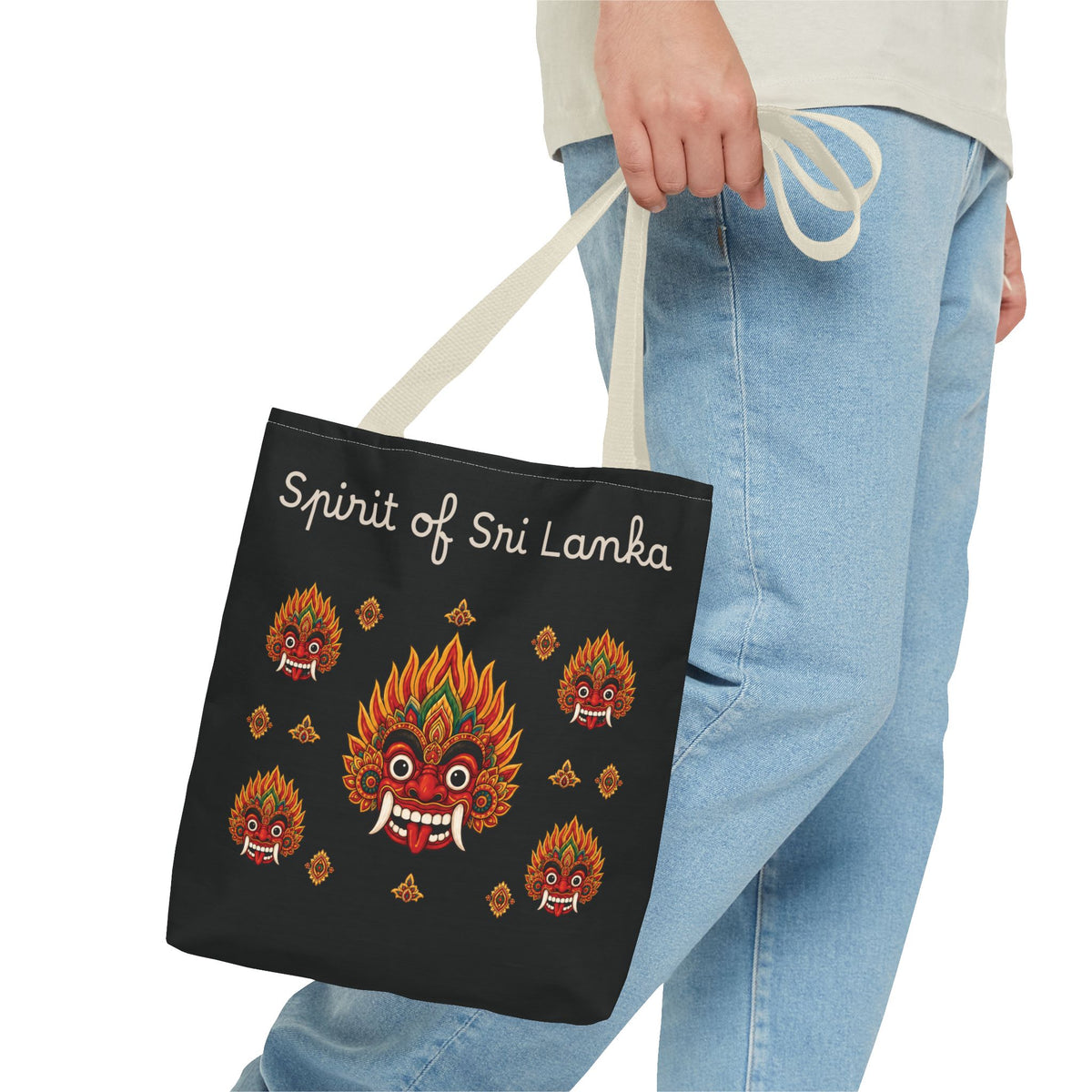 Sri Lankan Gift Tote Bag Spirit of Sri Lanka Raksha Mask Design