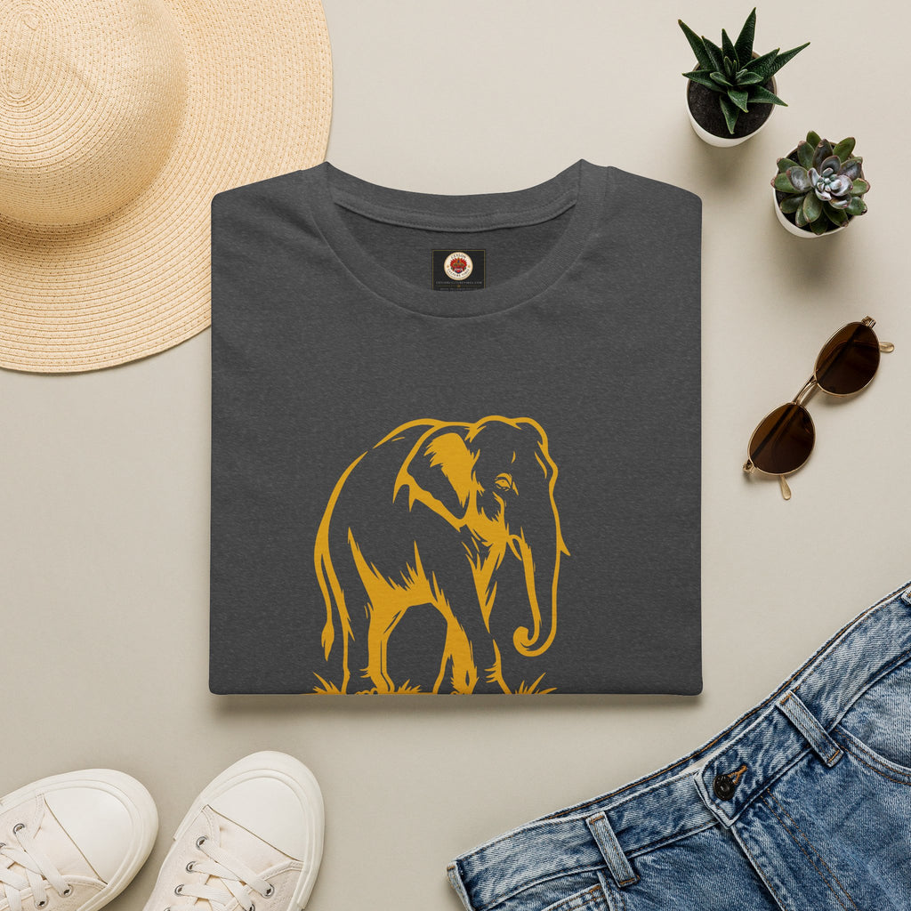 Sri Lanka Elephant Unisex T-Shirt Minimal Ochre Graphic Tee