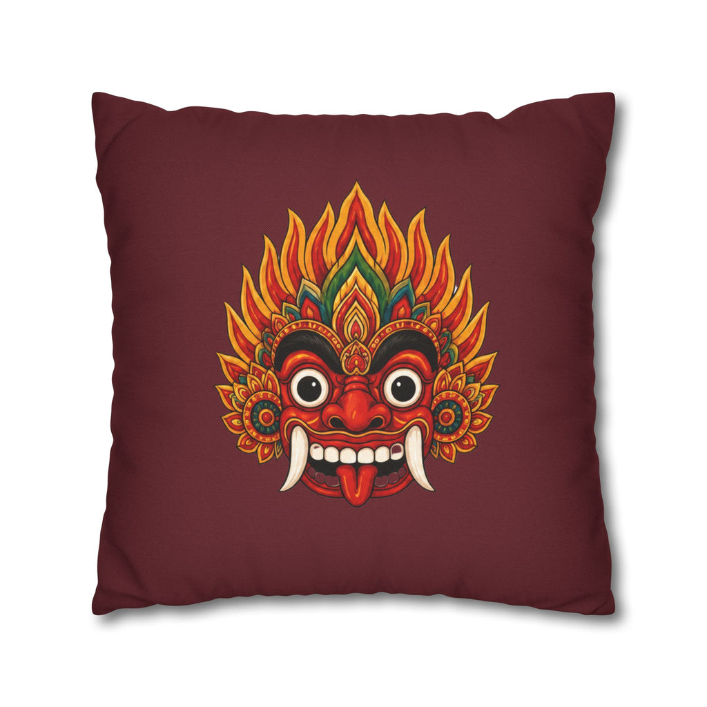 Raksha Guardian Cushion Cover  Sri Lankan Devil Dance Mask