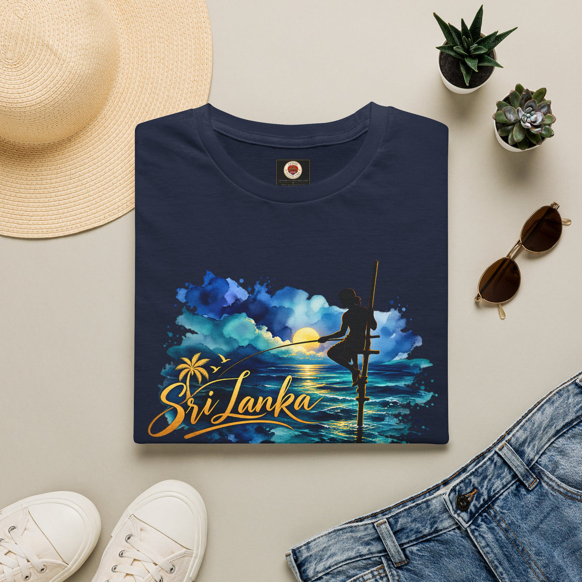 Sri Lanka Watercolor Surf T-Shirt