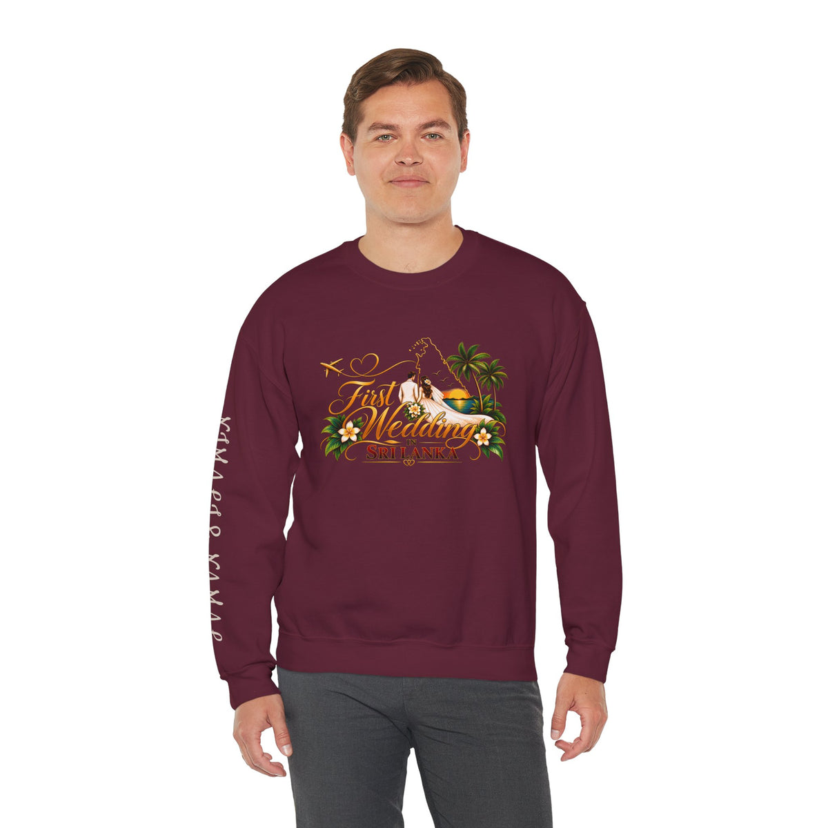 Personalized Sri Lanka Wedding Sweatshirt – Unisex Crewneck