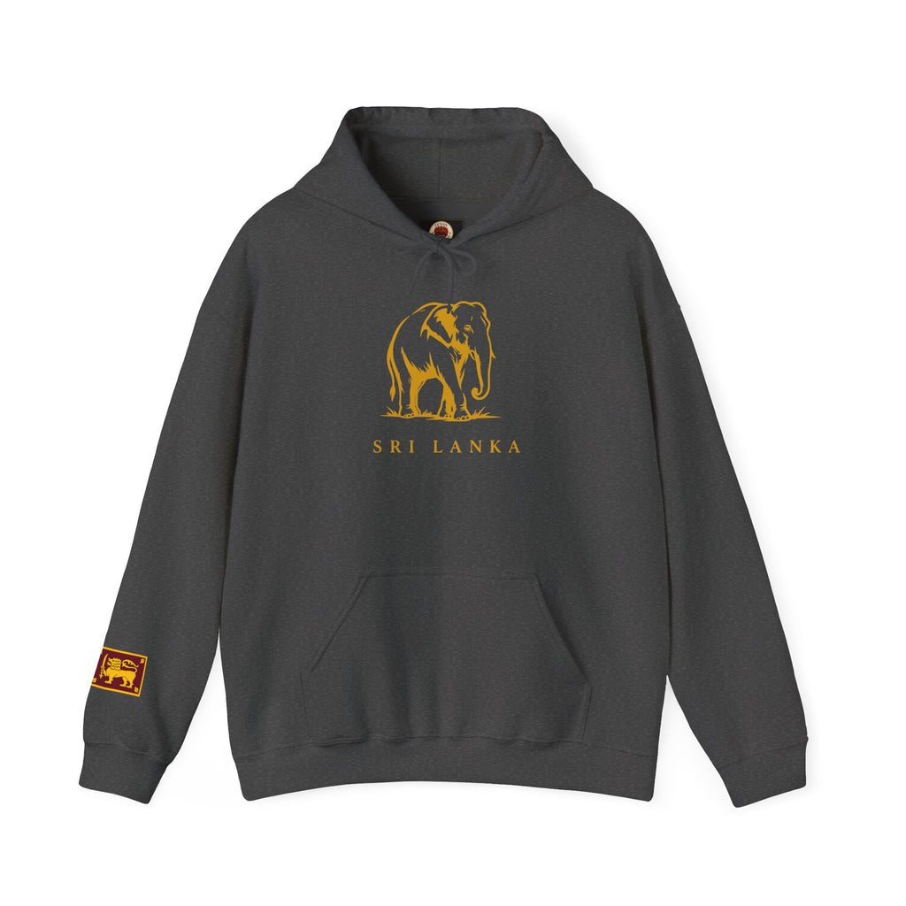 Sri Lanka Elephant Unisex Hoodie Gold Heritage Design