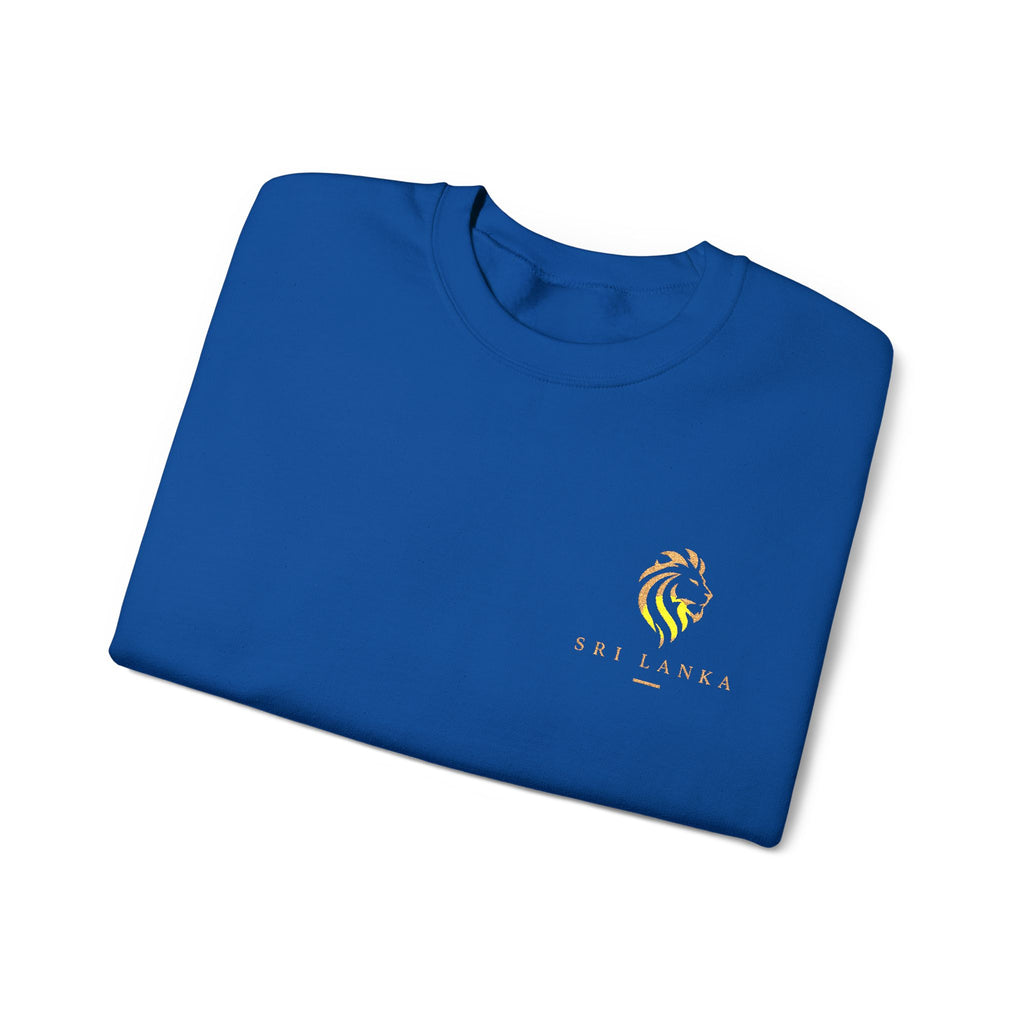 Embroideredlion face srilanka flag Minimal Palm Crest Sweatshirt — Small Tropical Logo Crewneck