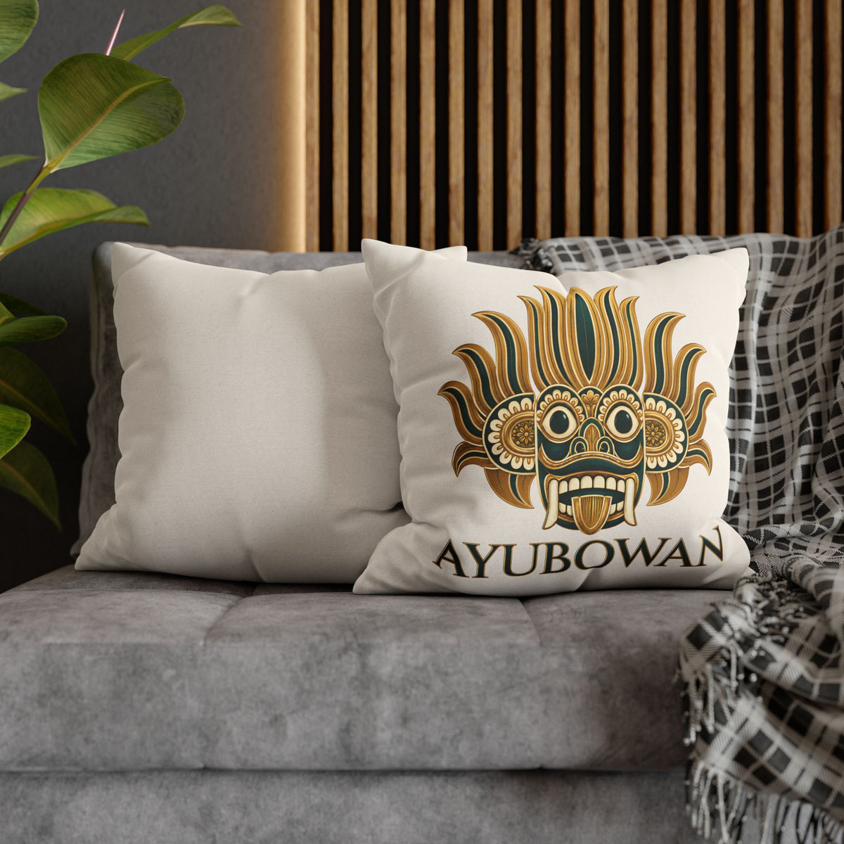 Sri Lankan Gift Pillowcase – Ayubowan Mask Cushion Cover