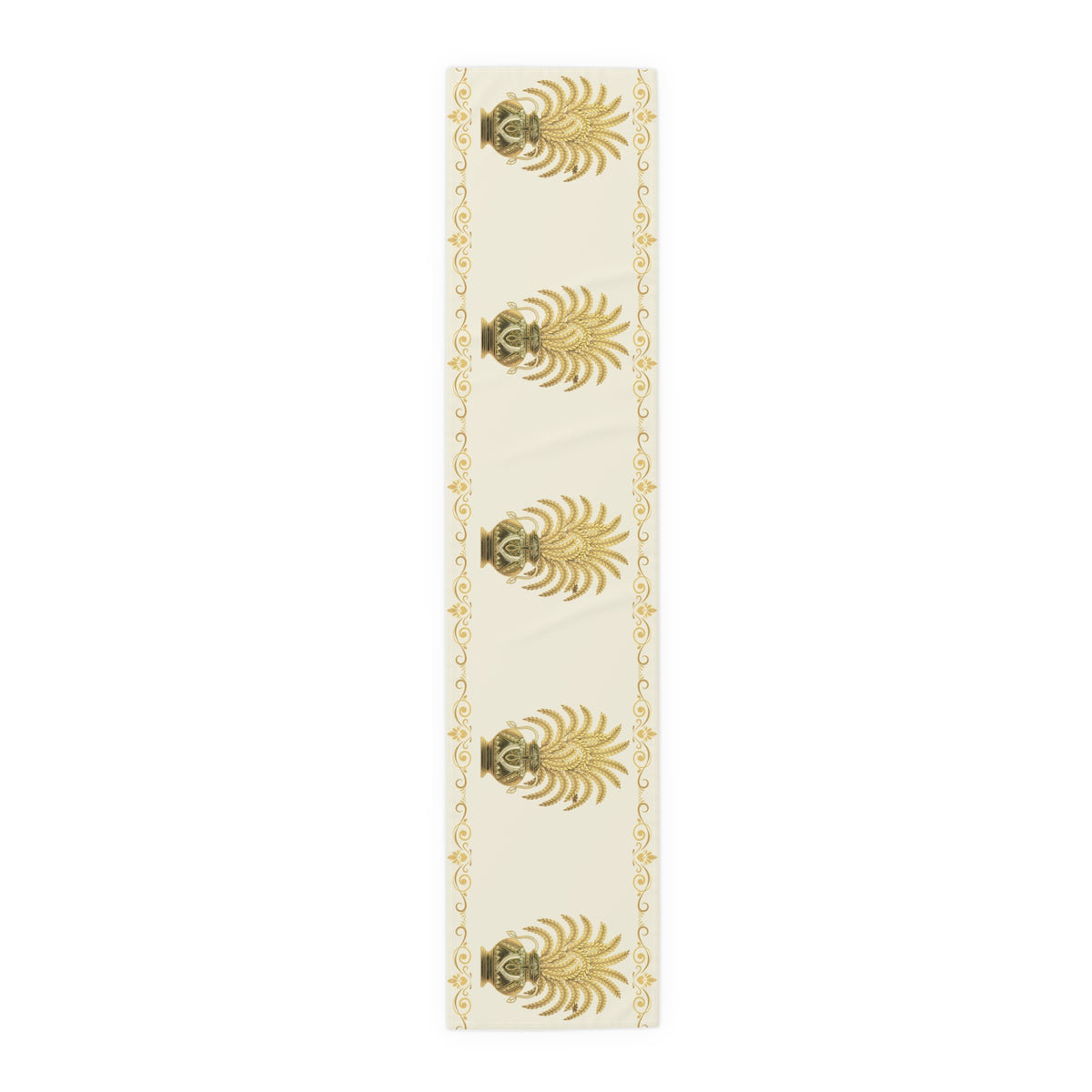 Punkalasa Table Runner Sri Lankan Gold Blessing Ivory Baroque Dining Table Linen