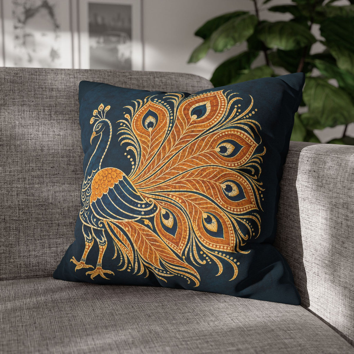 Peacock Batik Cushion Cover Sri Lankan Gift Pillowcase
