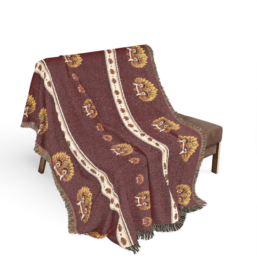 Sri Lankan Gift Woven Blanket Raksha Mask Design