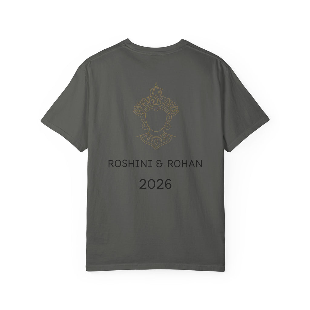 Sri Lanka Destination Wedding T-Shirt — "First Wedding Sri Lanka" Couple Tee (Roshini & Rohan 2026)