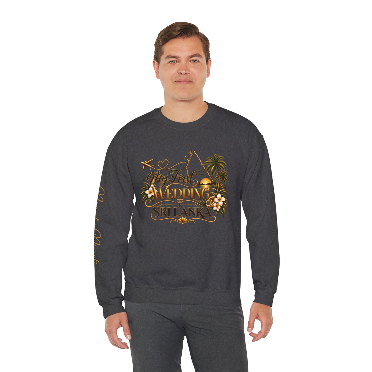 Personalized Sri Lanka Wedding Sweatshirt | Name on Right Sleeve