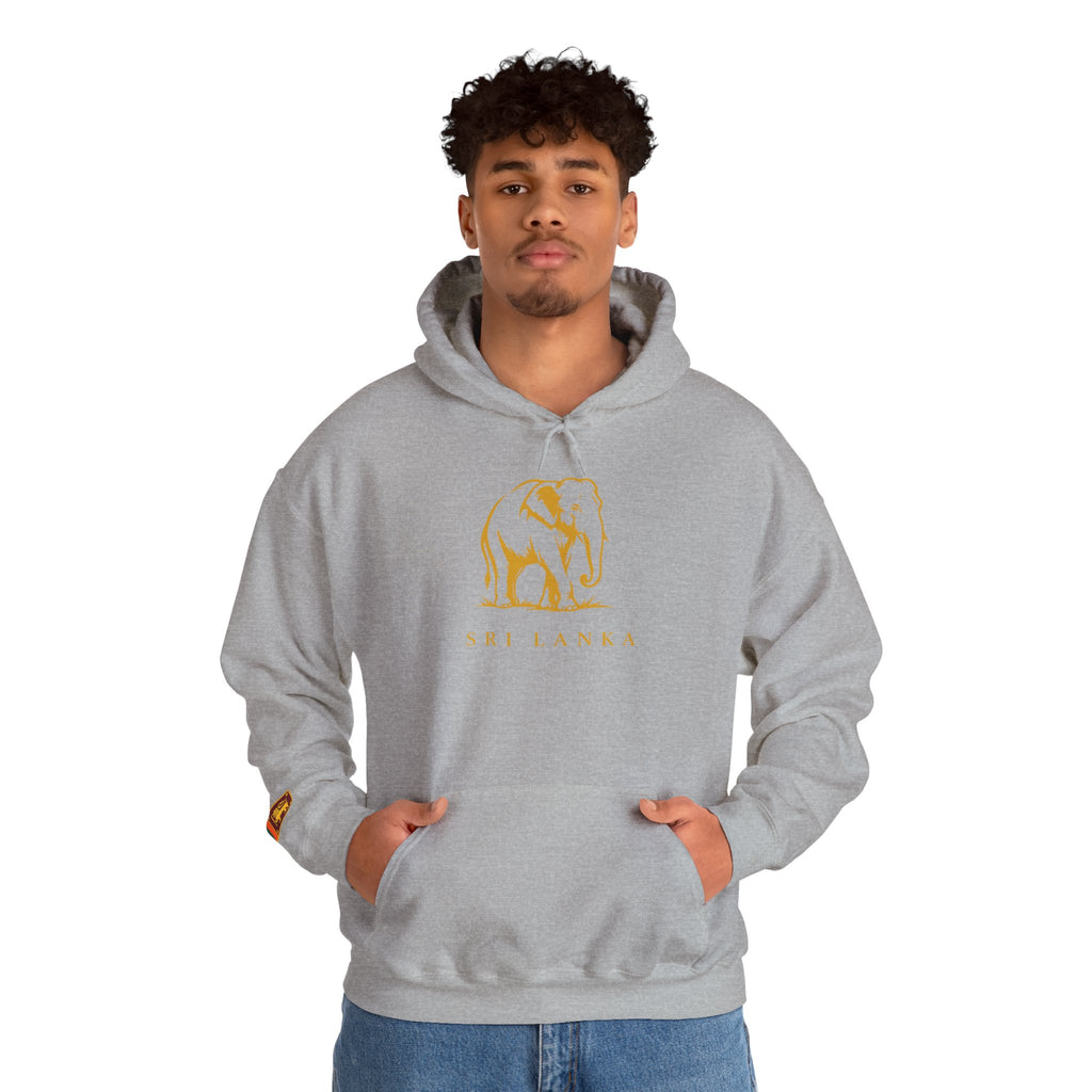 Sri Lanka Elephant Unisex Hoodie Gold Heritage Design