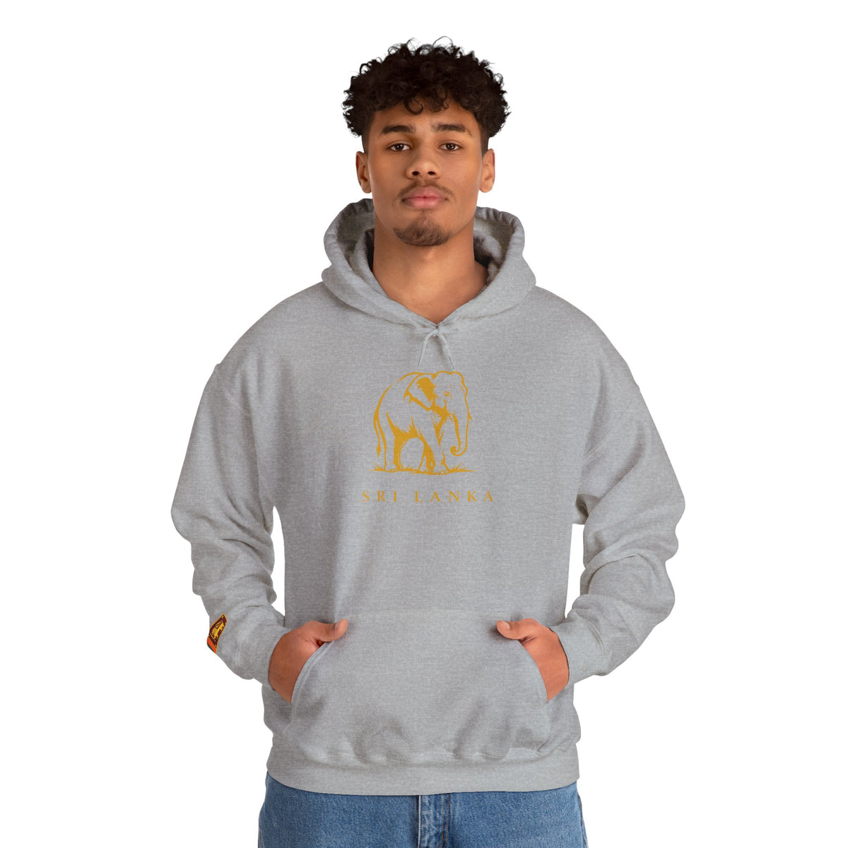 Sri Lanka Elephant Unisex Hoodie Gold Heritage Design
