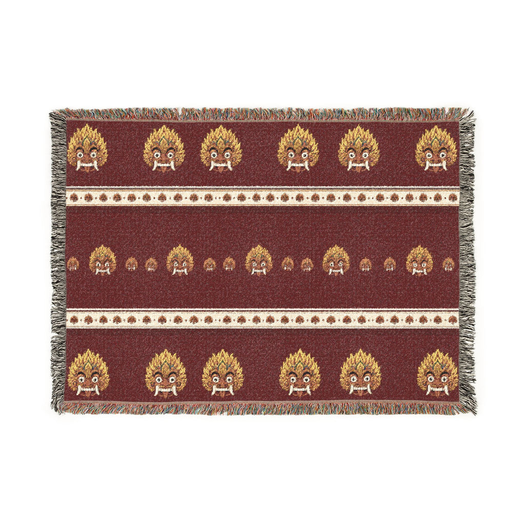 Sri Lankan Gift Woven Blanket Raksha Mask Design