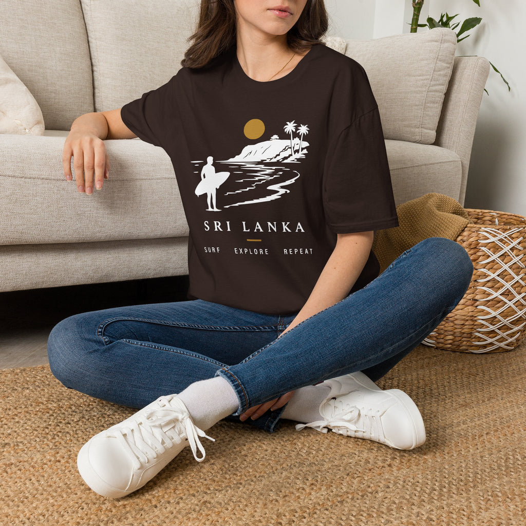 Sri Lanka Surf  Unisex T-Shirt  Surf Explore Repeat Beach Tee