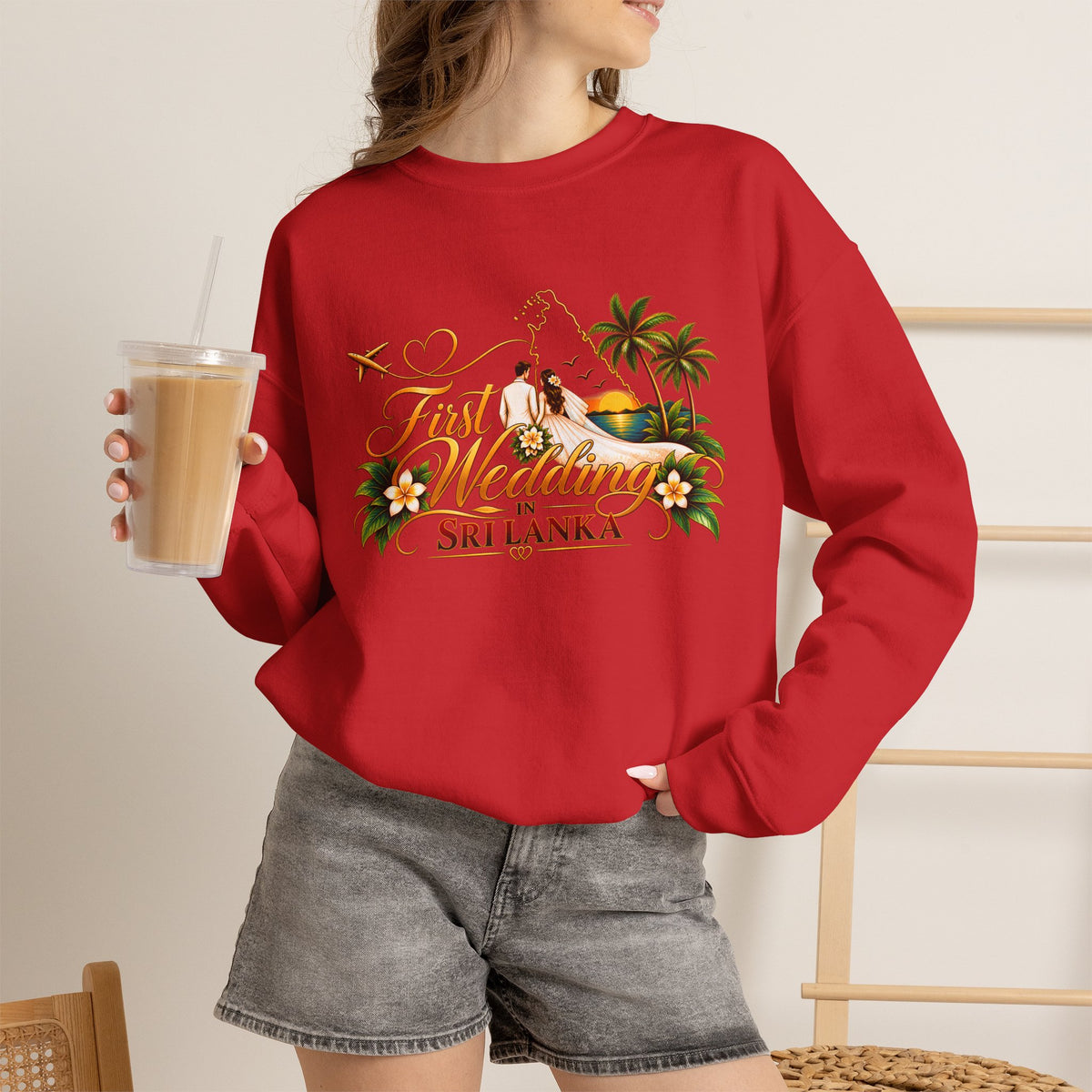 Personalized Sri Lanka Wedding Sweatshirt – Unisex Crewneck