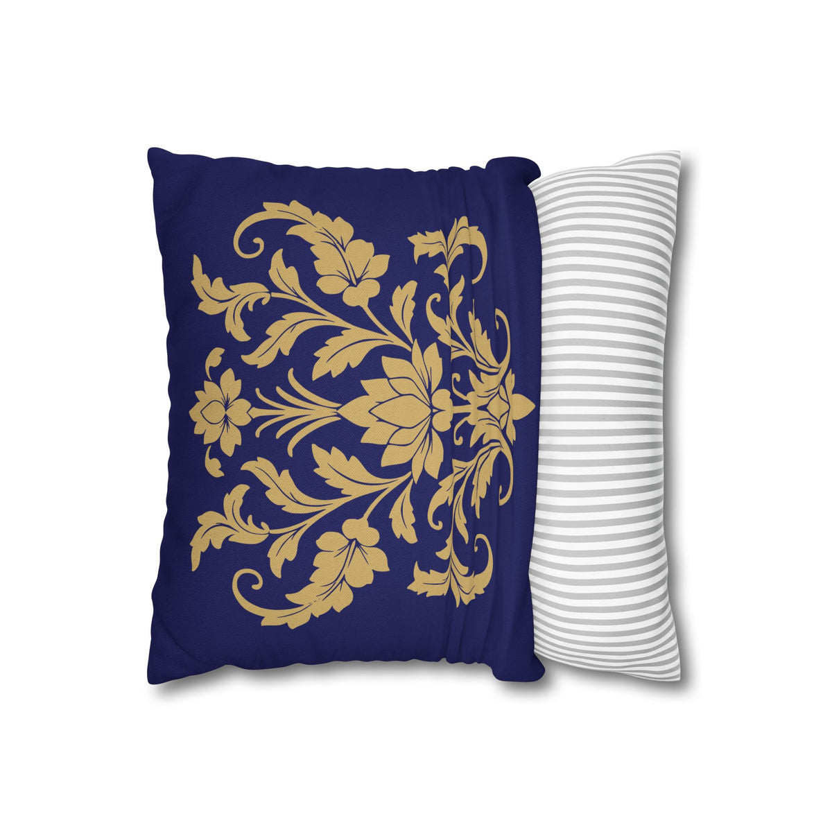 Kandyan Heritage Cushion Cover – Navy & Gold Floral Pillowcase
