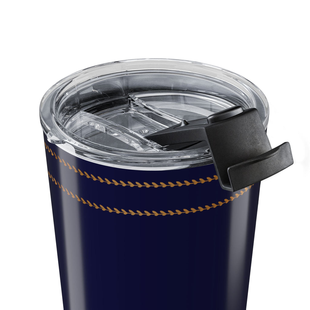 Navy & Gold Baroque 20 oz Insulated Travel Tumbler