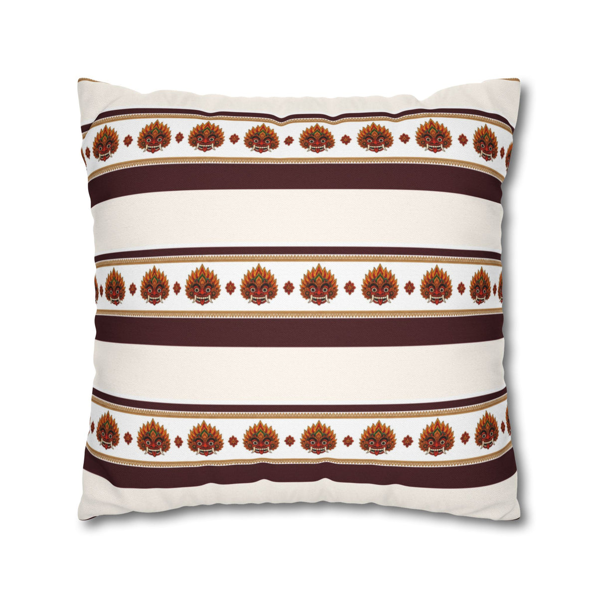 Raksha Stripe Cushion Cover Sri Lankan Devil Dance Repeat Pattern Throw Pillow