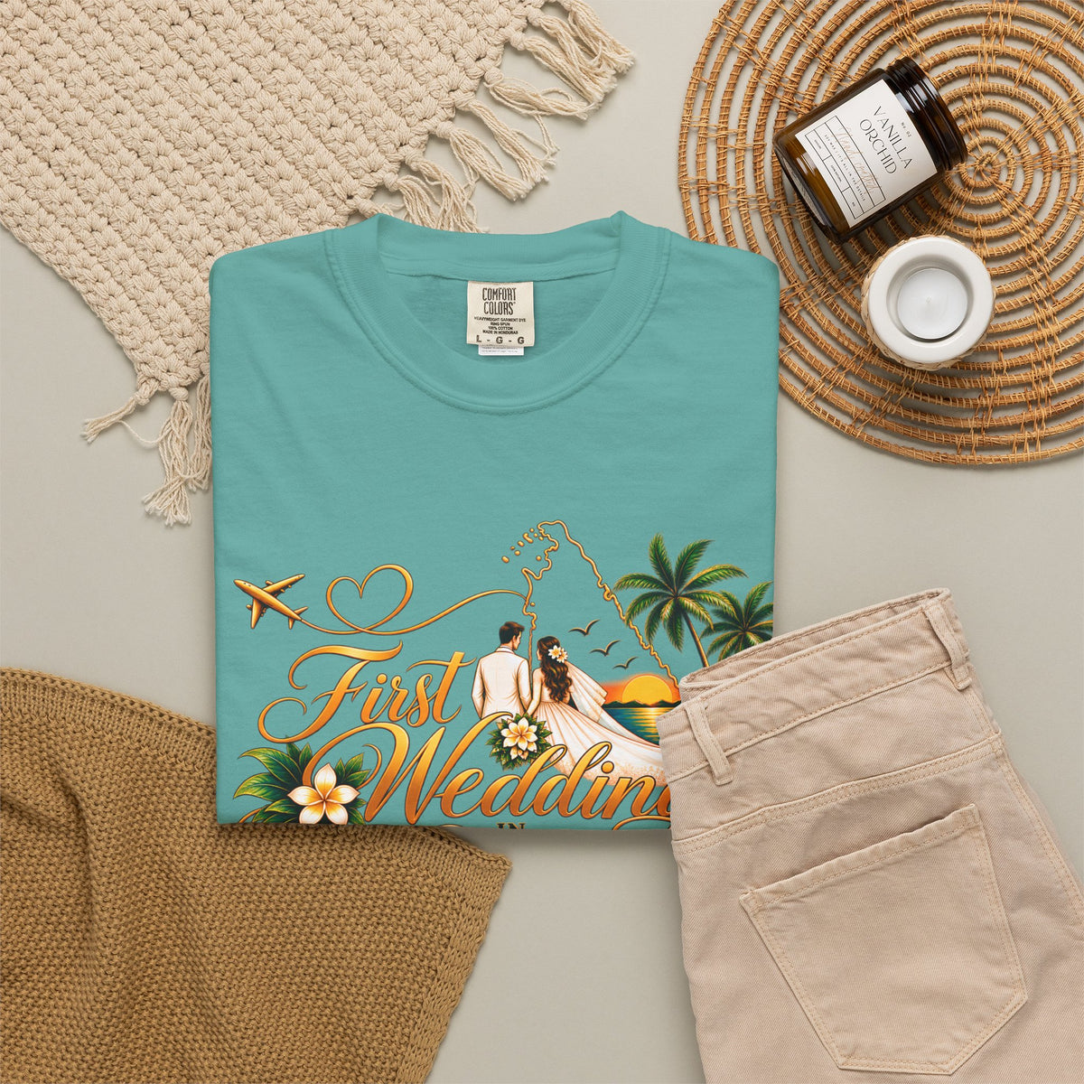 Sri Lanka Destination Wedding T-Shirt — "First Wedding Sri Lanka" Couple Tee (Roshini & Rohan 2026)