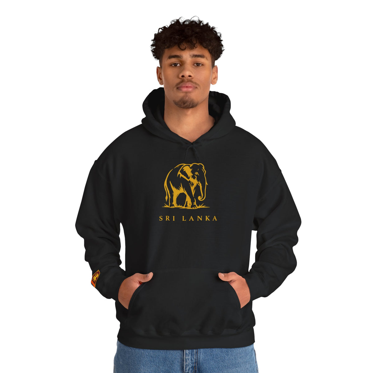 Sri Lanka Elephant Unisex Hoodie Gold Heritage Design